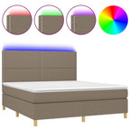 Boxspringbett mit Matratze & LED Taupe 180x200 cm Stoff