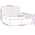 Boxspringbett mit Matratze & LED Taupe 160x200 cm Stoff