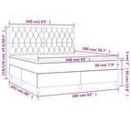 Boxspringbett mit Matratze & LED Blau 160x200 cm Stoff