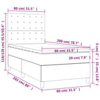 Boxspringbett mit Matratze & LED Taupe 80x200 cm Stoff
