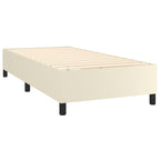 Boxspringbett mit Matratze & LED Creme 90x200 cm Kunstleder