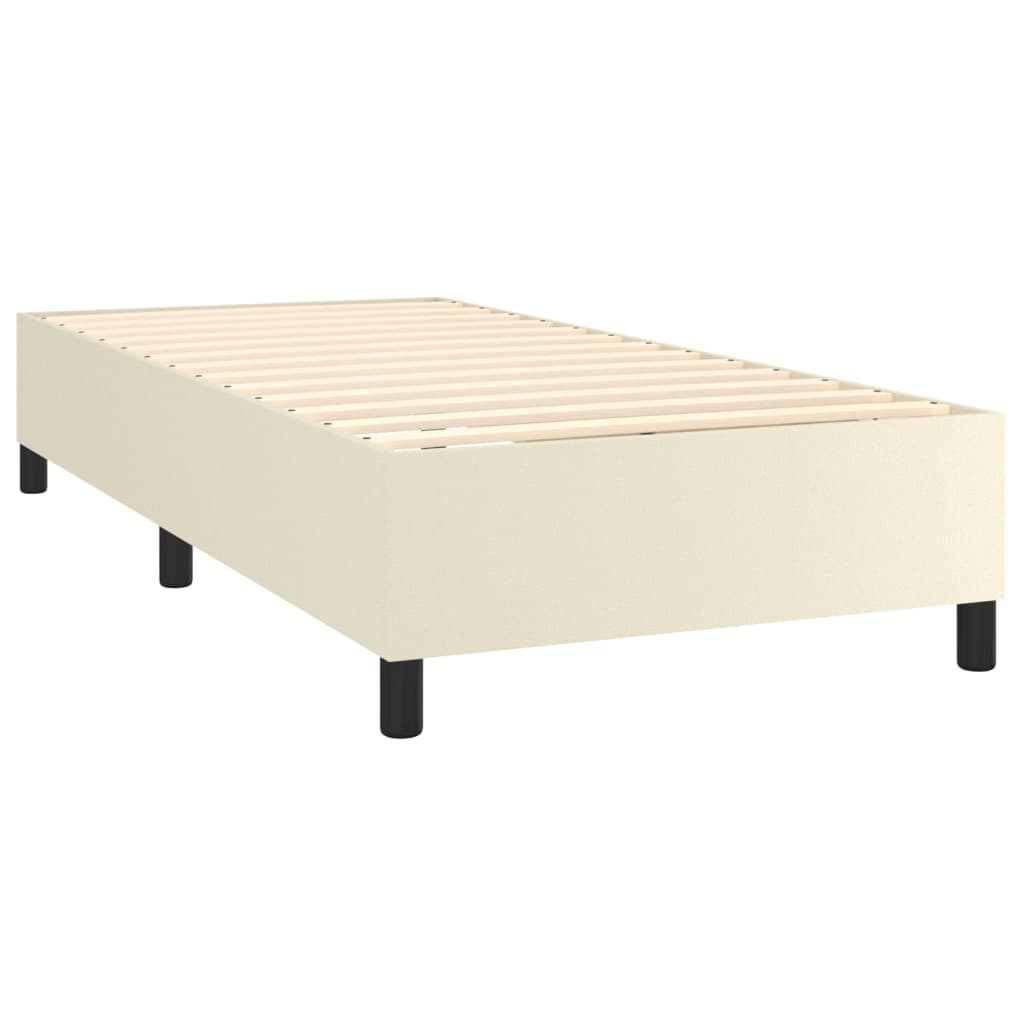 Boxspringbett mit Matratze & LED Creme 90x200 cm Kunstleder