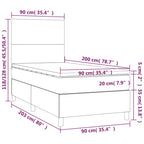 Boxspringbett mit Matratze & LED Creme 90x200 cm Kunstleder