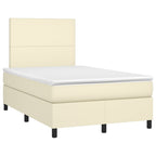 Boxspringbett mit Matratze & LED Creme 120x200 cm Kunstleder