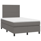 Boxspringbett mit Matratze & LED Grau 120x200 cm Kunstleder