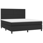 Boxspringbett mit Matratze & LED Schwarz 160x200 cm Kunstleder