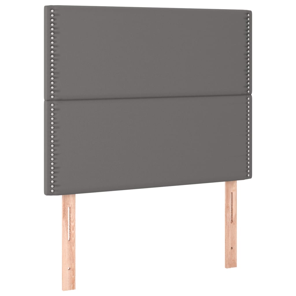 Boxspringbett mit Matratze & LED Grau 120x200 cm Kunstleder