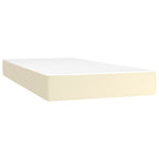 Boxspringbett mit Matratze & LED Creme 80x200 cm Kunstleder