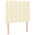 Boxspringbett mit Matratze & LED Creme 80x200 cm Kunstleder