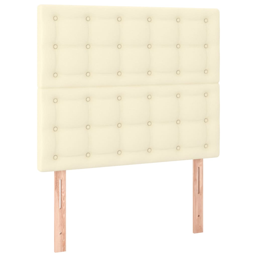 Boxspringbett mit Matratze & LED Creme 80x200 cm Kunstleder