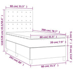 Boxspringbett mit Matratze & LED Creme 80x200 cm Kunstleder