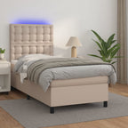 Boxspringbett mit Matratze & LED Cappuccino-Braun 80x200cm