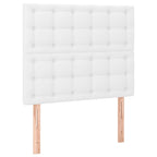 Boxspringbett mit Matratze & LED Weiß 90x200 cm Kunstleder