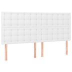 Boxspringbett mit Matratze & LED Weiß 200x200 cm Kunstleder