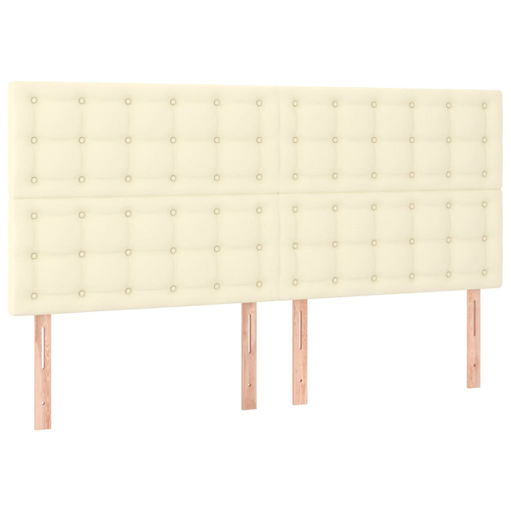 Boxspringbett mit Matratze & LED Creme 200x200 cm Kunstleder