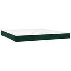 Boxspringbett mit Matratze & LED Dunkelgrün 160x200 cm Samt