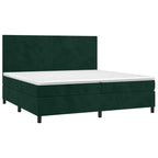 Boxspringbett mit Matratze & LED Dunkelgrün 200x200 cm Samt