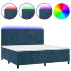 Boxspringbett mit Matratze & LED Dunkelblau 200x200 cm Samt