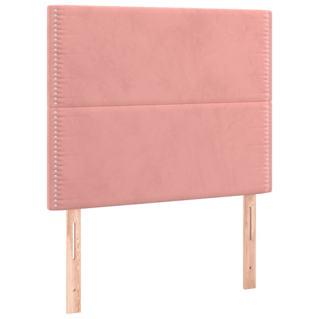 Boxspringbett mit Matratze & LED Rosa 80x200 cm Samt