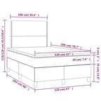 Boxspringbett mit Matratze & LED Hellgrau 120x200 cm Samt