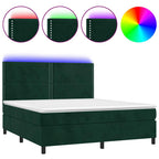 Boxspringbett mit Matratze & LED Dunkelgrün 180x200 cm Samt
