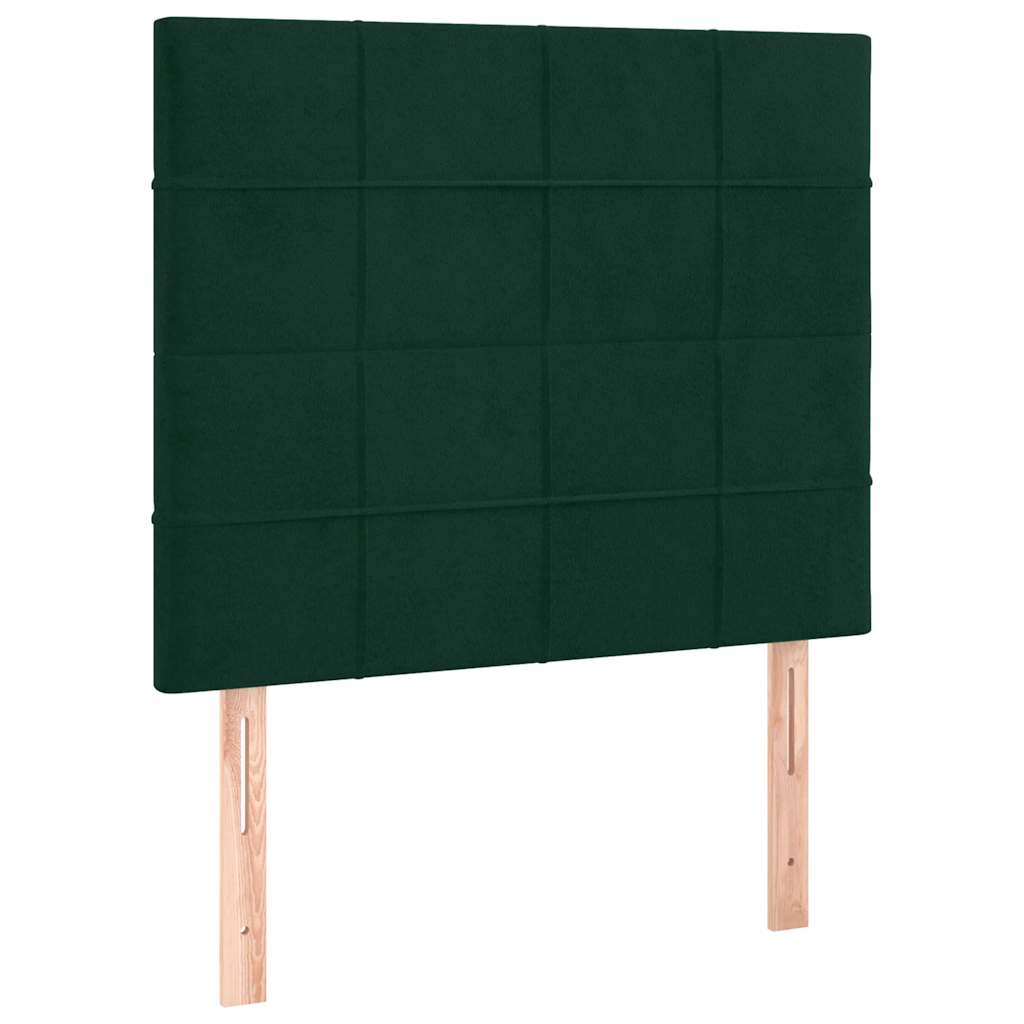 Boxspringbett mit Matratze & LED Dunkelgrün 80x200 cm Samt