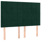 Boxspringbett mit Matratze & LED Dunkelgrün 140x200 cm Samt