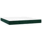 Boxspringbett mit Matratze & LED Dunkelgrün 160x200 cm Samt