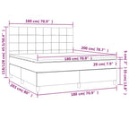 Boxspringbett mit Matratze & LED Hellgrau 180x200 cm Samt