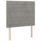 Boxspringbett mit Matratze & LED Hellgrau 90x200 cm Samt