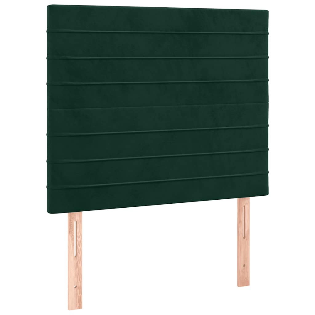 Boxspringbett mit Matratze & LED Dunkelgrün 90x200 cm Samt