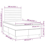 Boxspringbett mit Matratze & LED Hellgrau 120x200 cm Samt