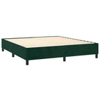 Boxspringbett mit Matratze & LED Dunkelgrün 160x200 cm Samt