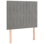 Boxspringbett mit Matratze & LED Hellgrau 80x200 cm Samt
