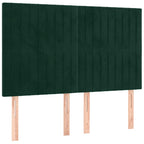 Boxspringbett mit Matratze & LED Dunkelgrün 140x200 cm Samt