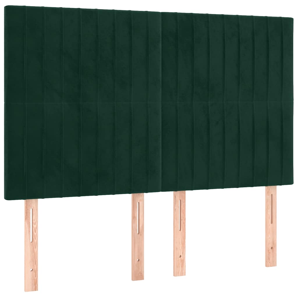 Boxspringbett mit Matratze & LED Dunkelgrün 140x200 cm Samt