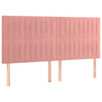 Boxspringbett mit Matratze & LED Rosa 160x200 cm Samt