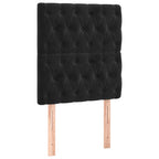 Boxspringbett mit Matratze & LED Schwarz 90x200 cm Samt