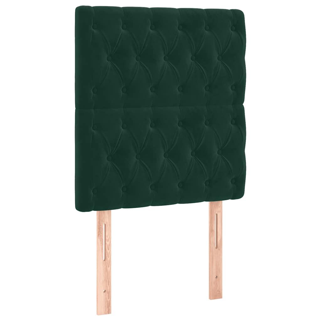 Boxspringbett mit Matratze & LED Dunkelgrün 100x200 cm Samt