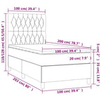 Boxspringbett mit Matratze & LED Dunkelgrün 100x200 cm Samt