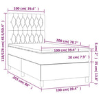 Boxspringbett mit Matratze & LED Rosa 100x200 cm Samt