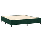Boxspringbett mit Matratze & LED Dunkelgrün 160x200 cm Samt