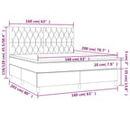 Boxspringbett mit Matratze & LED Dunkelblau 160x200 cm Samt