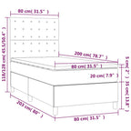 Boxspringbett mit Matratze & LED Dunkelgrün 80x200 cm Samt