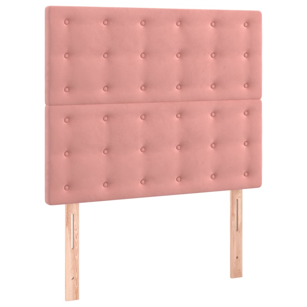 Boxspringbett mit Matratze & LED Rosa 80x200 cm Samt
