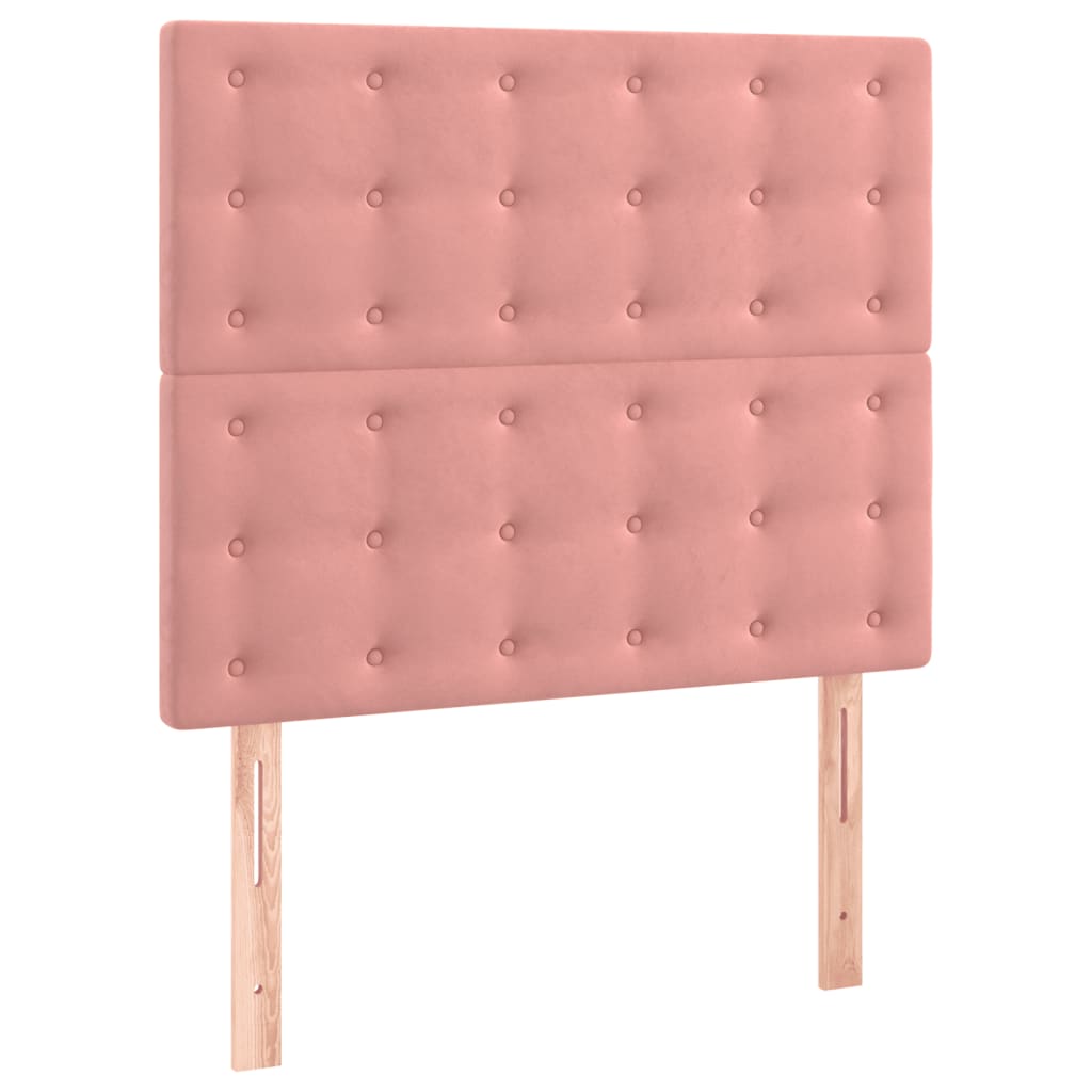 Boxspringbett mit Matratze & LED Rosa 90x190 cm Samt
