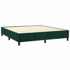 Boxspringbett mit Matratze & LED Dunkelgrün 160x200 cm Samt