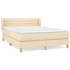 Boxspringbett mit Matratze Creme 140x190 cm Stoff