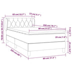 Boxspringbett mit Matratze Blau 80x200 cm Stoff