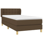 Boxspringbett mit Matratze Dunkelbraun 80x200 cm Stoff